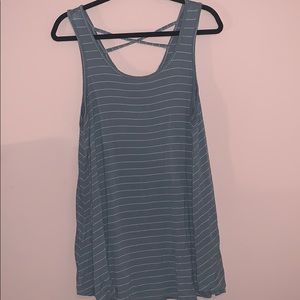 Blue thin stripe tunic tank top